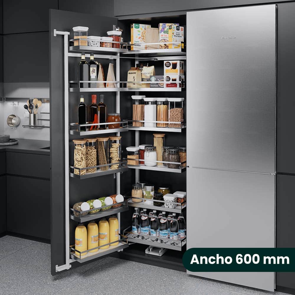 Set TANDEM STYLE III de 6 entrepaños para mueble de 600 mm de ancho, 1700 mm de altura, acabado blanco brillante