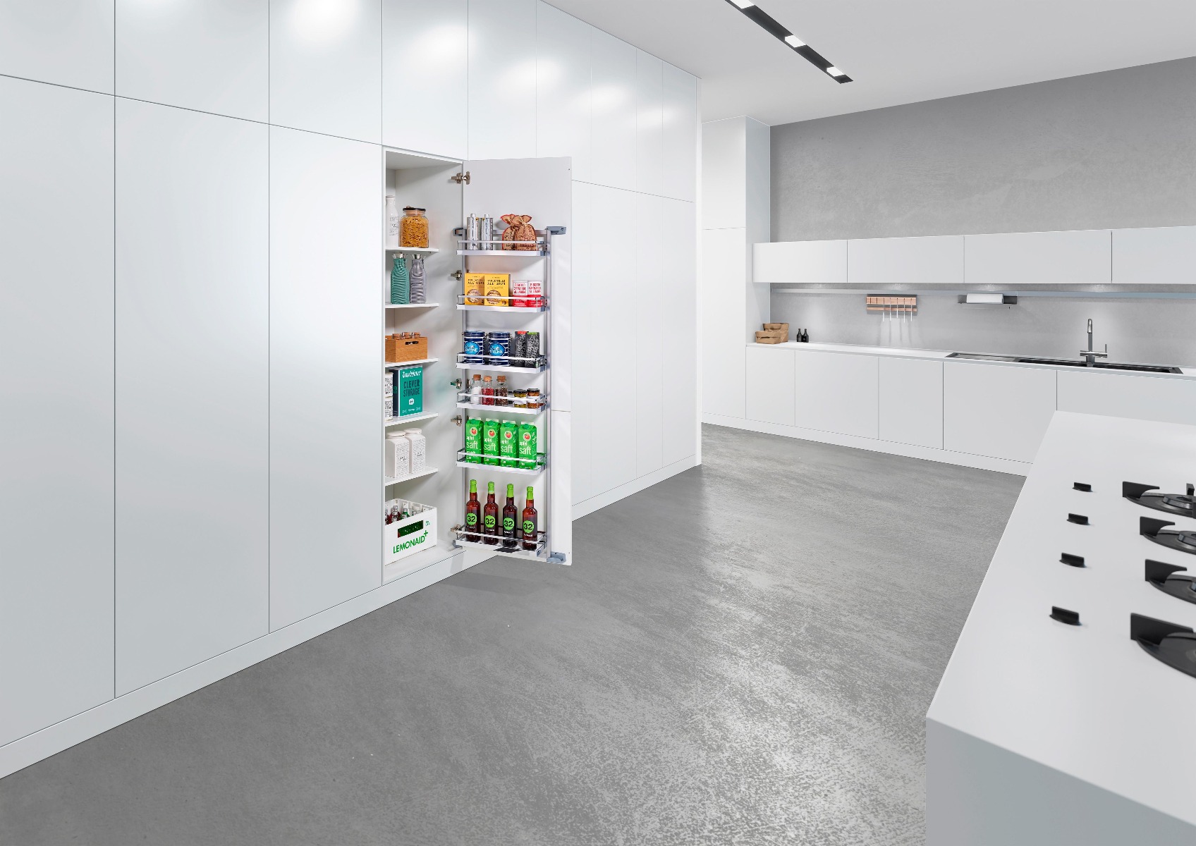 Estante organizador TANDEM SIDE STYLE de 5 entrepaños para mueble de 600 mm de ancho, acabado cromo