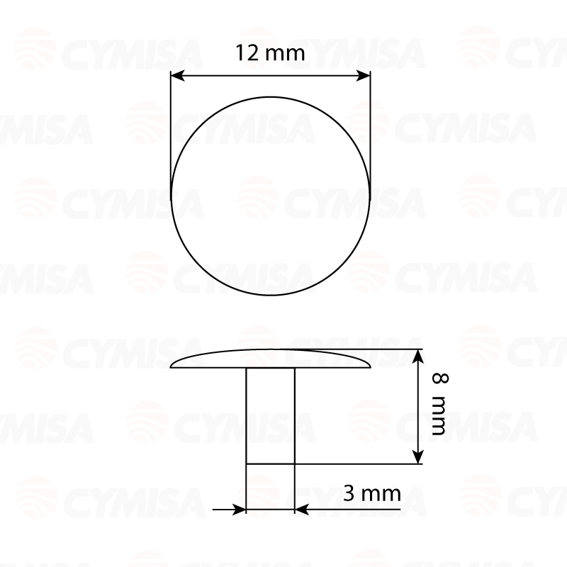 Tapa plástica para tornillo CONFIRMAT de 12 mm de diámetro para madera, color blanco
