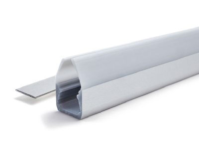 Perfil de plástico para lámpara TOUCAN para entrepaños de cristal, acabado anodizado | M12 