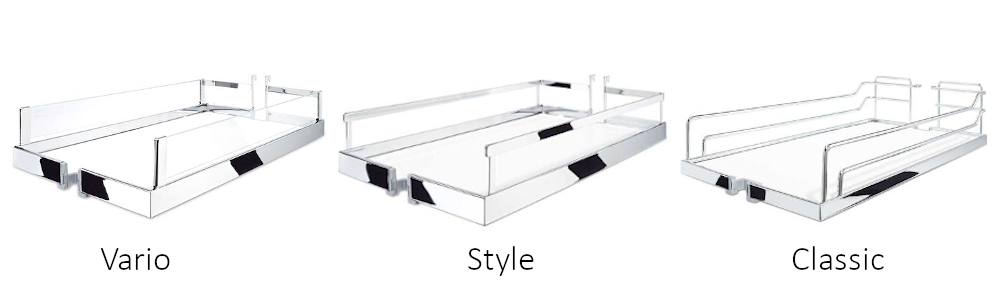 Extraíble de cocina para gabinete inferior DISPENSA JUNIOR III, acabado cromo