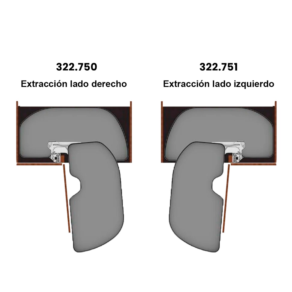 Extraíble de cocina para mueble en esquina TRIGON, acabado antracita