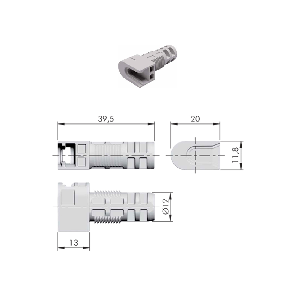 Soporte oculto TRIK para entrepaño con taquete de ø12 mm 