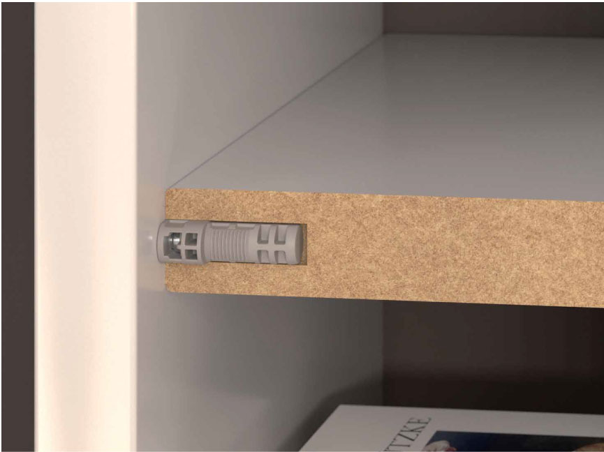 Soporte oculto TRIK para entrepaño con taquete de ø12 mm 