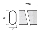 Tubo ovalado, acabado cromado