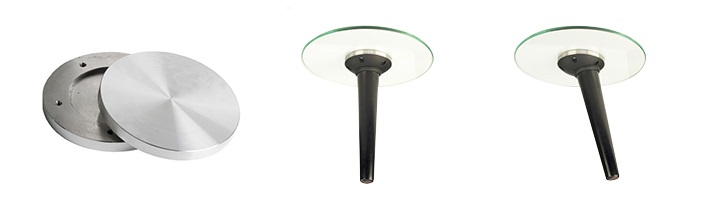 Placa de Aluminio para cubierta de cristal de diámetro ø108 mm