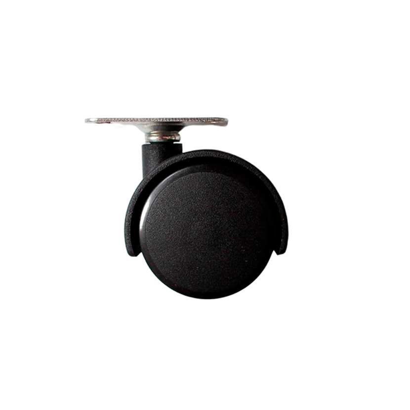 Set de 4 llantas de nylon, 40 mm diámetro, sin freno, con placa sistema 32