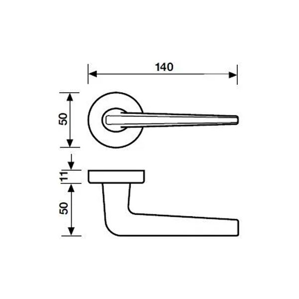 Set de manijas Fusital, H348R8Y con bocallave para recámara, diseñado por David Chipperfield Architects, acabado cromo satinado