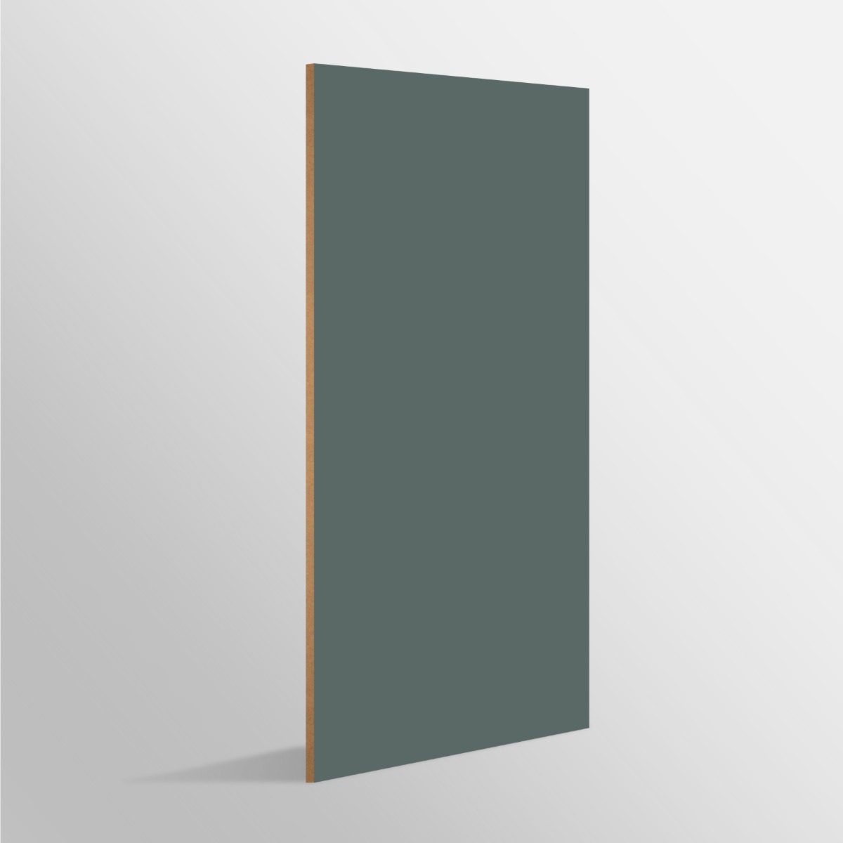 Tablero de MDF con laminado FENIX, Verde Comodoro y trascara HPL Green Slate, formato 1.22 x 2.44 m