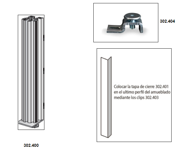 Sistema VERTIKO para armado de clóset, acabado gris plata