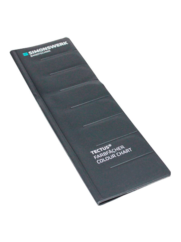 Muestrario con 16 acabados de Bisagras TECTUS SIMONSWERK