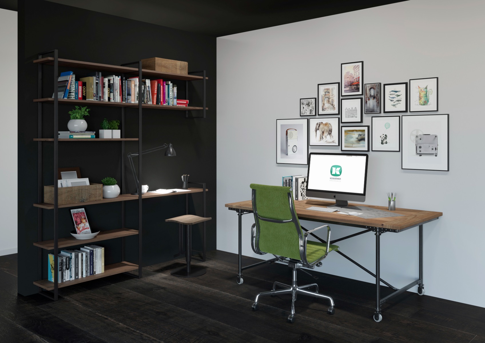 Estantería de acero YOUK para libros o accesorios, color negro