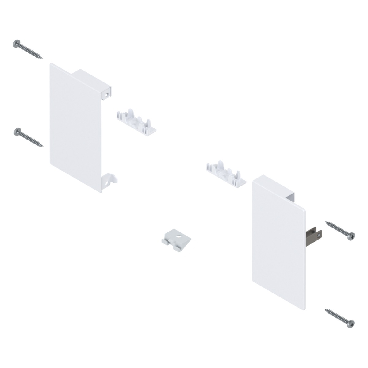 Juego de brackets frontales MERIVOBOX, altura M para cajón interior, blanco seda