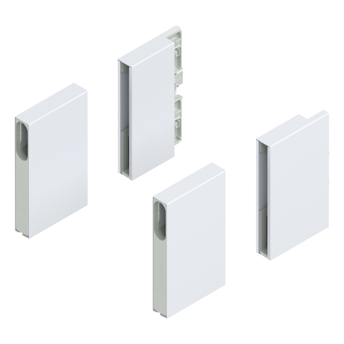 Juego de BOXCOVER MERIVOBOX, altura E (192 mm), blanco seda