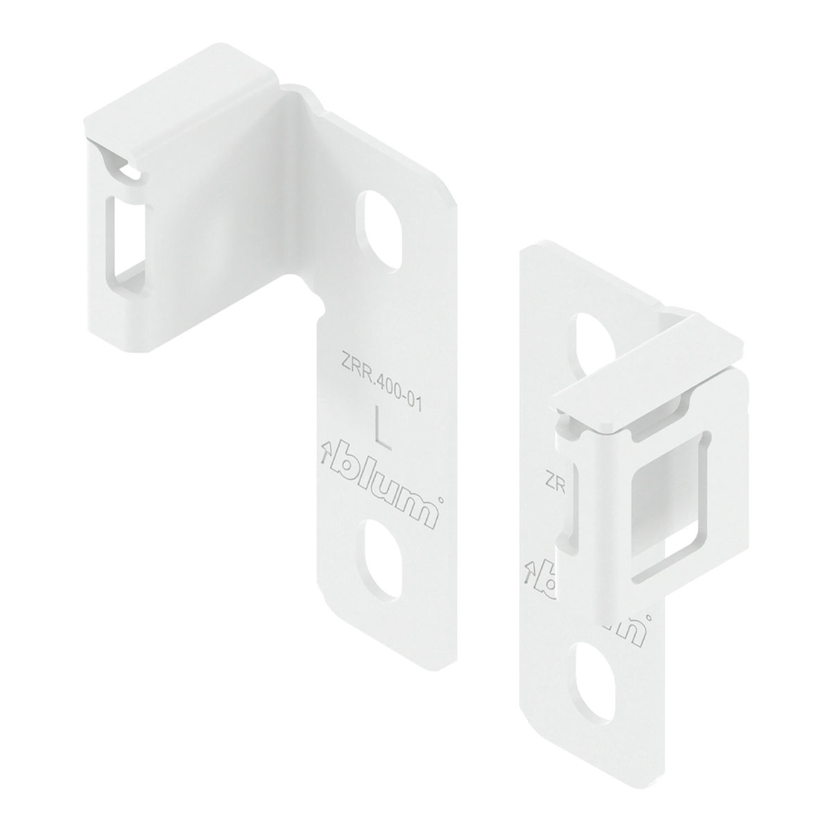 Juego de brackets posteriores para galería EXTRA para cajón MERIVOBOX, altura E, blanco seda mate