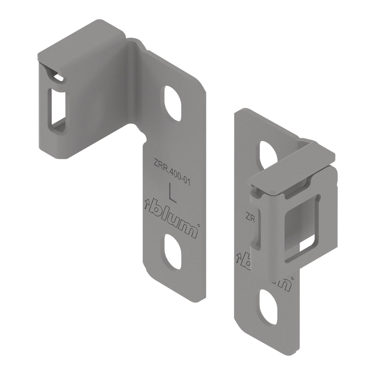 Juego de brackets posteriores para galería EXTRA para cajón MERIVOBOX, altura E, gris indium mate