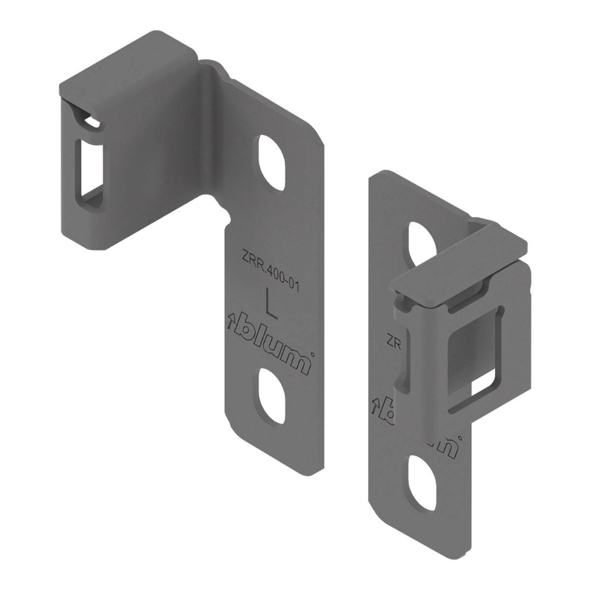 Juego de brackets posteriores para galería EXTRA para cajón MERIVOBOX, altura E, gris orión mate