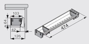 Organizador ORGA-LINE sencillo para cajón cubertero TANDEMBOX